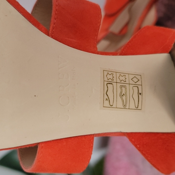 Vibrant Orangey Red J.Crew Ankle Strap Sandal - Picture 5 of 5
